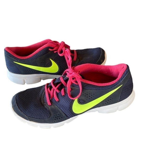 Nike athletic sneakers gray pink and yellow running tennis shoes athleisure - Picture 2 of 6